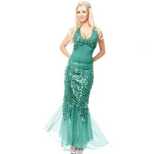 Charades Sequin Mermaid Costume Ariel Halloween Costume NEW Medium